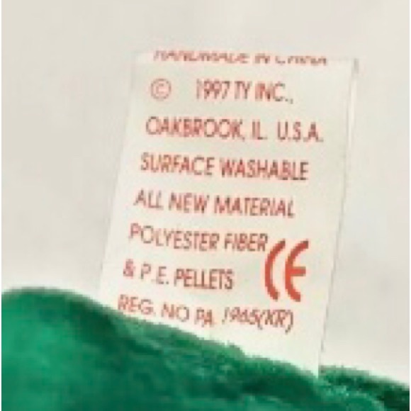 ERIN Irish Bear, TY Beanie Babies, embroidered Shamrock, 1997, Vintage - Picture 8 of 10